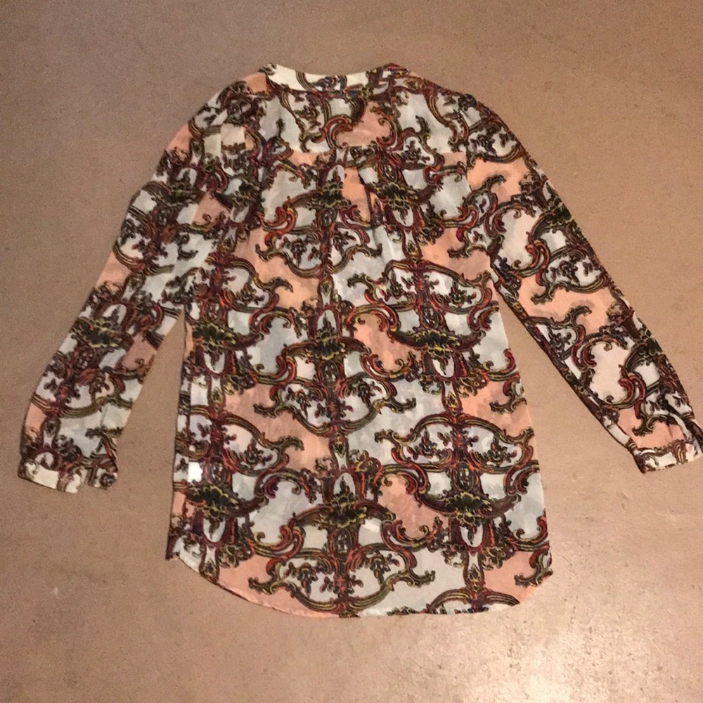 Candie’s sheer pink button down blouse - Picture 8 of 9